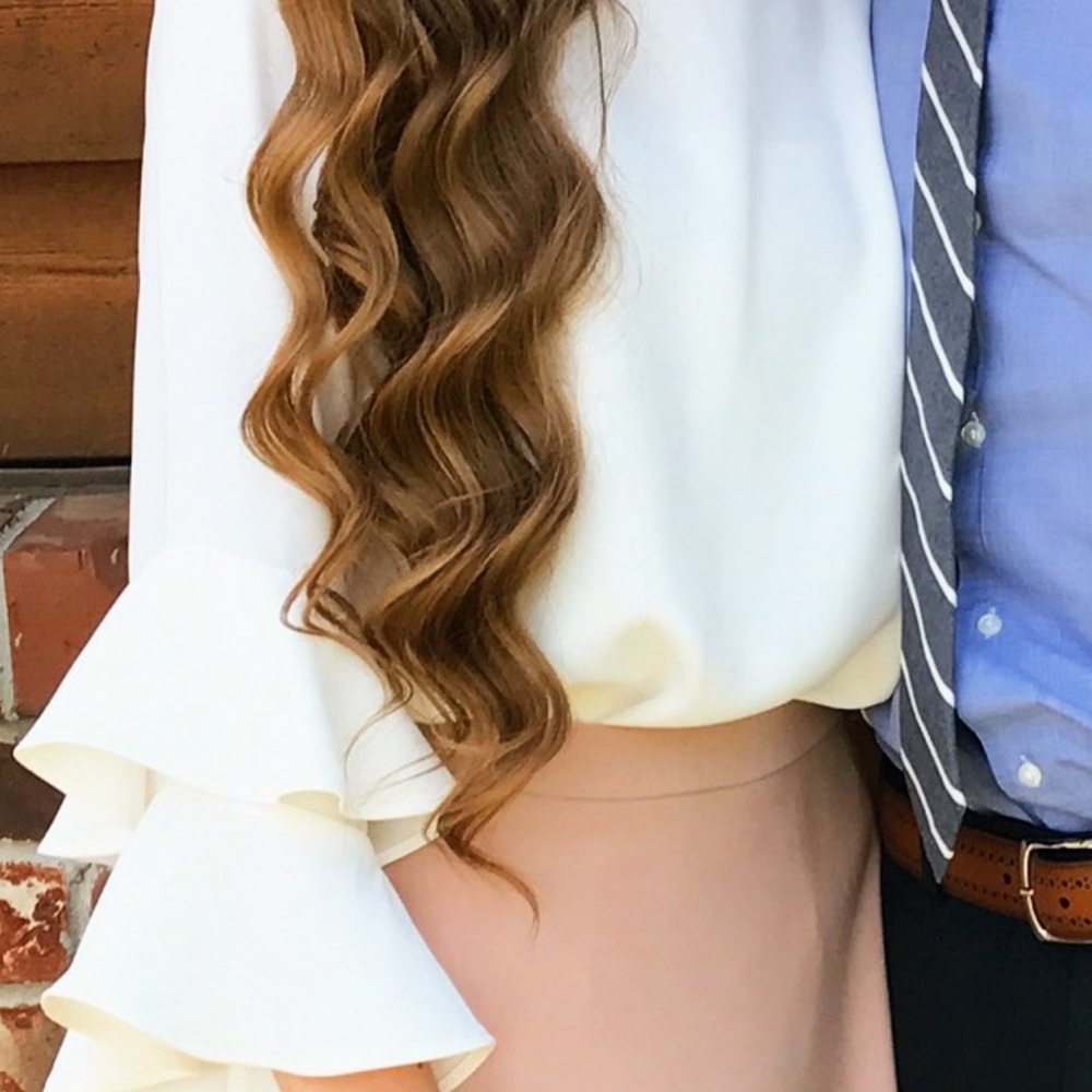 J. Crew Tops | J. Crew Lana Tiered Bell Sleeve Blouse in White